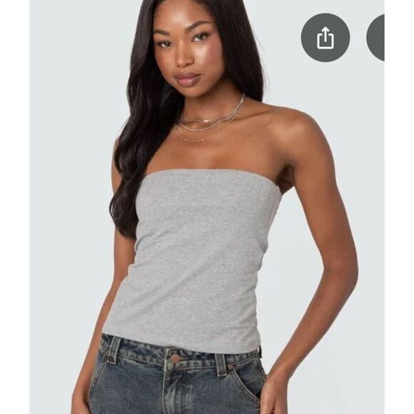 (3) Edikted Built In Bra Tube Tops - Picture 1 of 10